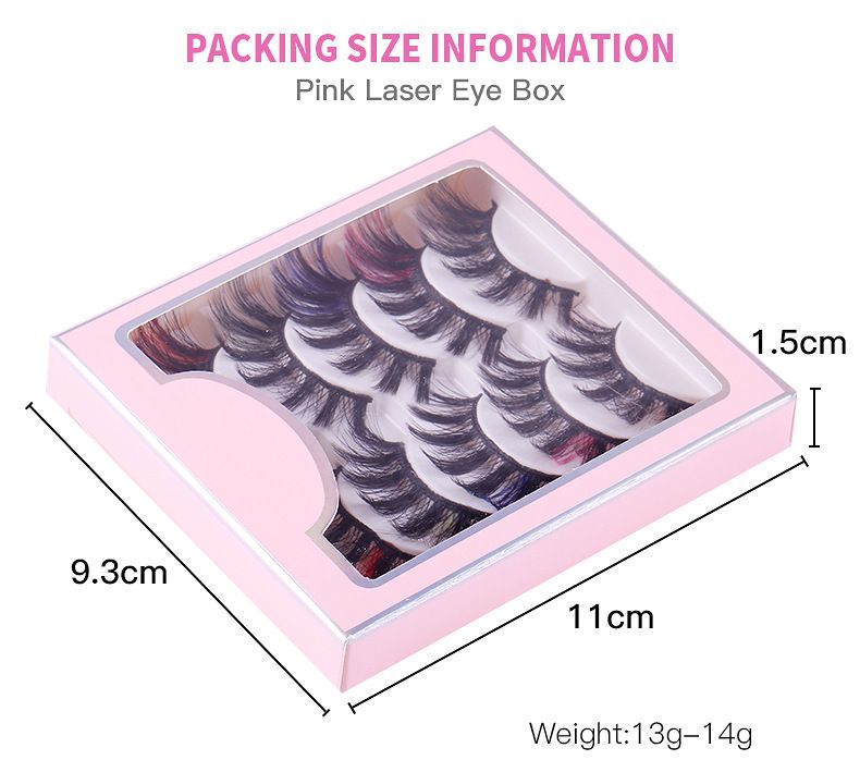 Lashes Pack 5 Pairs Fluffy Faux Mink Eyelashes Soft Handmade False Eye Lashes for Dramatic Makeup view 10