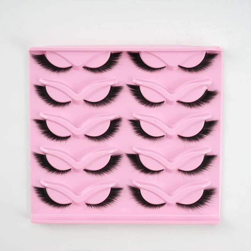 3D False Eyelashes Faux Mink Fake Lashes 10 Pairs Fluffy Flutter Cat Eye & Fox Eye Styles,18mmm DIY Long Wispy Strip Soft Band for Beauty Makeup, Natural Dramatic Look