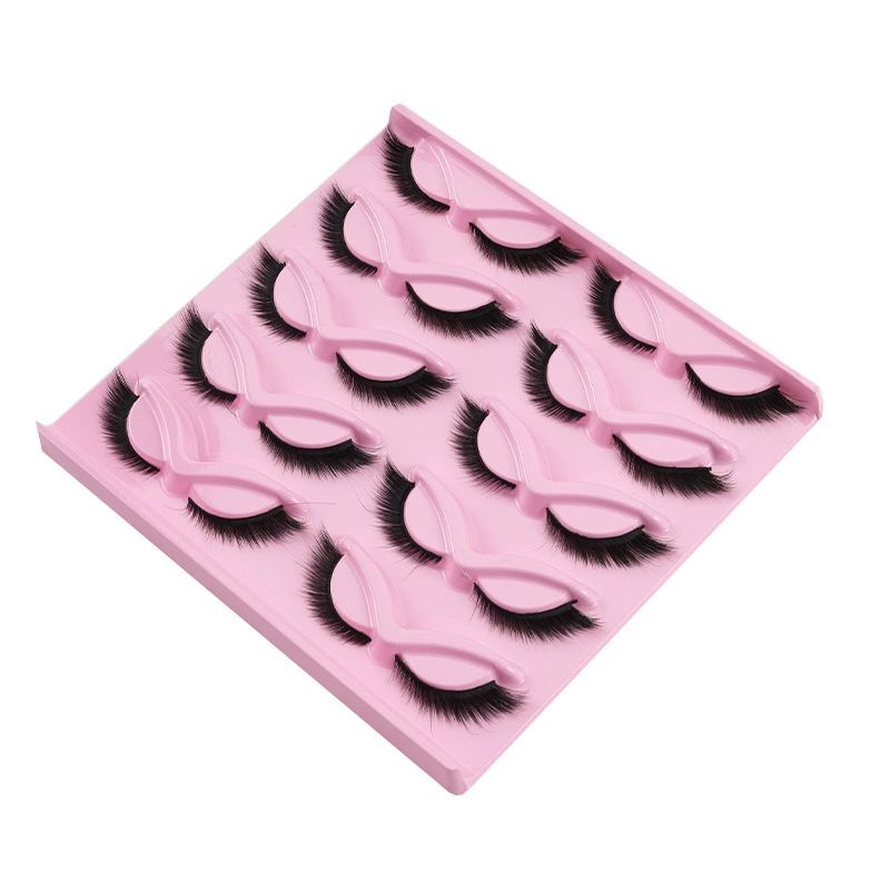 3D False Eyelashes Faux Mink Fake Lashes 10 Pairs Fluffy Flutter Cat Eye & Fox Eye Styles,18mmm DIY Long Wispy Strip Soft Band for Beauty Makeup, Natural Dramatic Look