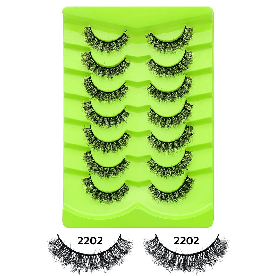 NEW 7pairs Cat eye Eyelashes 3D Natural False Lashes 5d Fluffy Soft Cross Manga Lashes Wispy Natural Eyelash Extension Makeup view 7