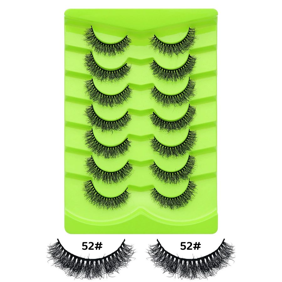NEW 7pairs Cat eye Eyelashes 3D Natural False Lashes 5d Fluffy Soft Cross Manga Lashes Wispy Natural Eyelash Extension Makeup view 6