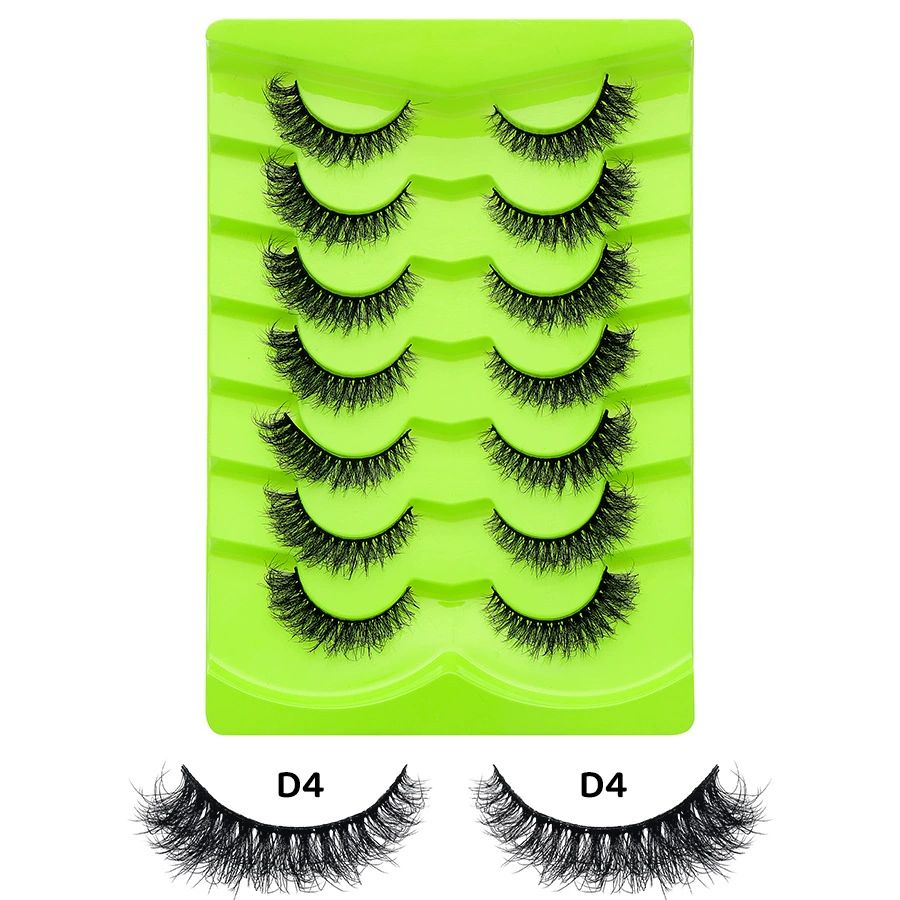 NEW 7pairs Cat eye Eyelashes 3D Natural False Lashes 5d Fluffy Soft Cross Manga Lashes Wispy Natural Eyelash Extension Makeup view 9