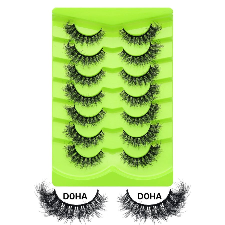 NEW 7pairs Cat eye Eyelashes 3D Natural False Lashes 5d Fluffy Soft Cross Manga Lashes Wispy Natural Eyelash Extension Makeup view 8