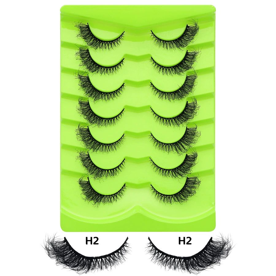 NEW 7pairs Cat eye Eyelashes 3D Natural False Lashes 5d Fluffy Soft Cross Manga Lashes Wispy Natural Eyelash Extension Makeup view 10