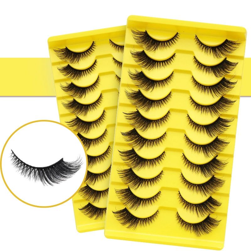 Natural Lashes Cat Eye False Eyelashes Wispy Mink Lashes that Look Like Extensions Fox Eye Lashes 9 Pairs view 4