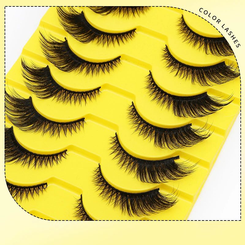 Natural Lashes Cat Eye False Eyelashes Wispy Mink Lashes that Look Like Extensions Fox Eye Lashes 9 Pairs view 3