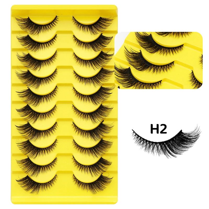 Natural Lashes Cat Eye False Eyelashes Wispy Mink Lashes that Look Like Extensions Fox Eye Lashes 9 Pairs view 6