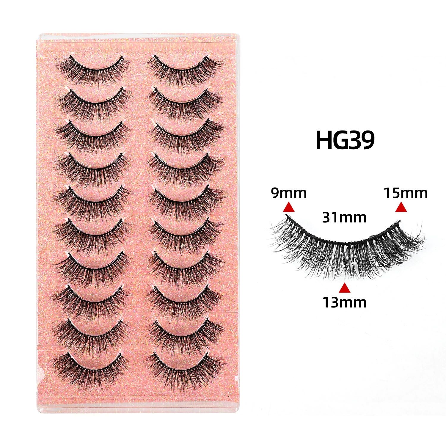 False Eyelashes 10 Pairs 3D Natural Wispy Lashes Cat Eye Lashes Mink Lashes Fluffy Thick And Soft Lashes