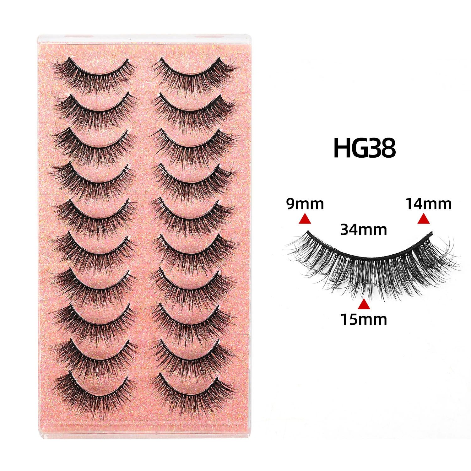 False Eyelashes 10 Pairs 3D Natural Wispy Lashes Cat Eye Lashes Mink Lashes Fluffy Thick And Soft Lashes