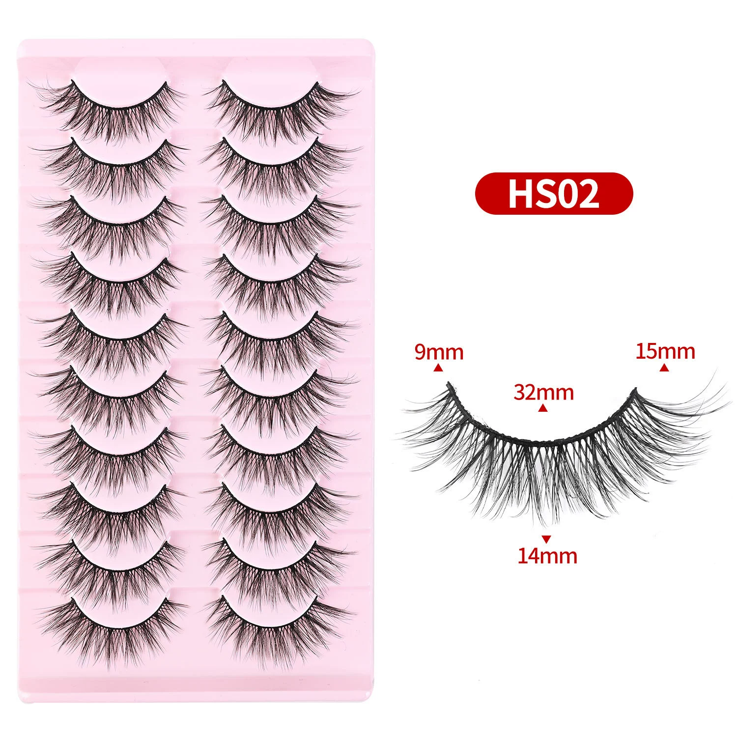New 10 Pairs 3D Mink Lashes False Eyelashes Handmade Wispy Fluffy Long Lashes Natural Eye Makeup Tools Eye Lashes view 7