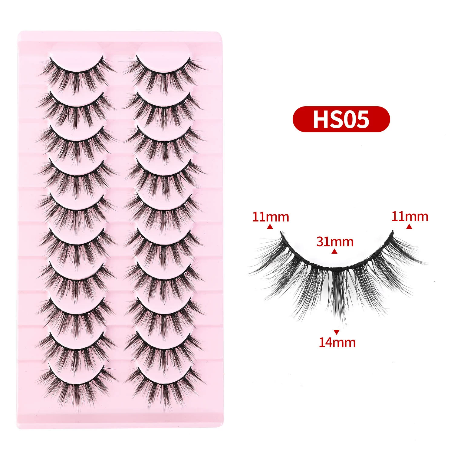 New 10 Pairs 3D Mink Lashes False Eyelashes Handmade Wispy Fluffy Long Lashes Natural Eye Makeup Tools Eye Lashes view 10