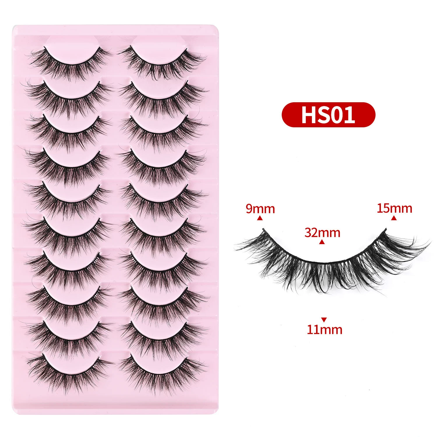 New 10 Pairs 3D Mink Lashes False Eyelashes Handmade Wispy Fluffy Long Lashes Natural Eye Makeup Tools Eye Lashes view 6