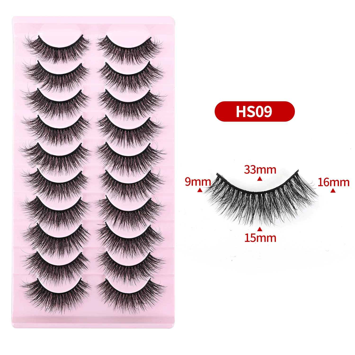Natural Lashes Wispy Lashes Natural Look False Eyelashes Natural Flared Eyelashes False Eye Lashes Soft Fluffy Lashes  10 Pairs