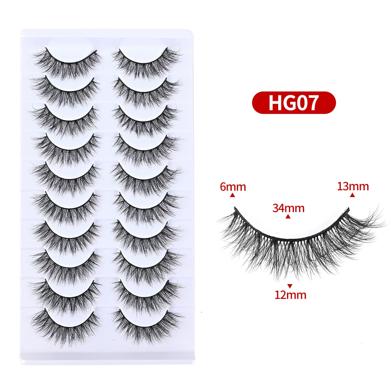 Natural Lashes Wispy Lashes Natural Look False Eyelashes Natural Flared Eyelashes False Eye Lashes Soft Fluffy Lashes  10 Pairs