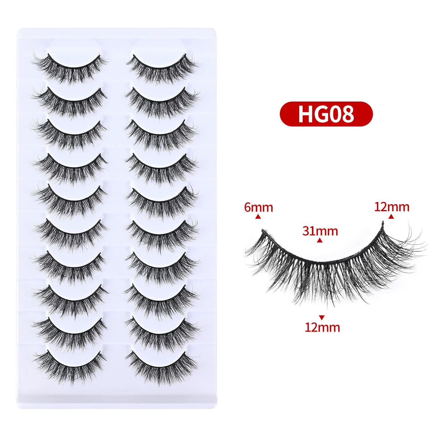 Natural Lashes Wispy Lashes Natural Look False Eyelashes Natural Flared Eyelashes False Eye Lashes Soft Fluffy Lashes  10 Pairs