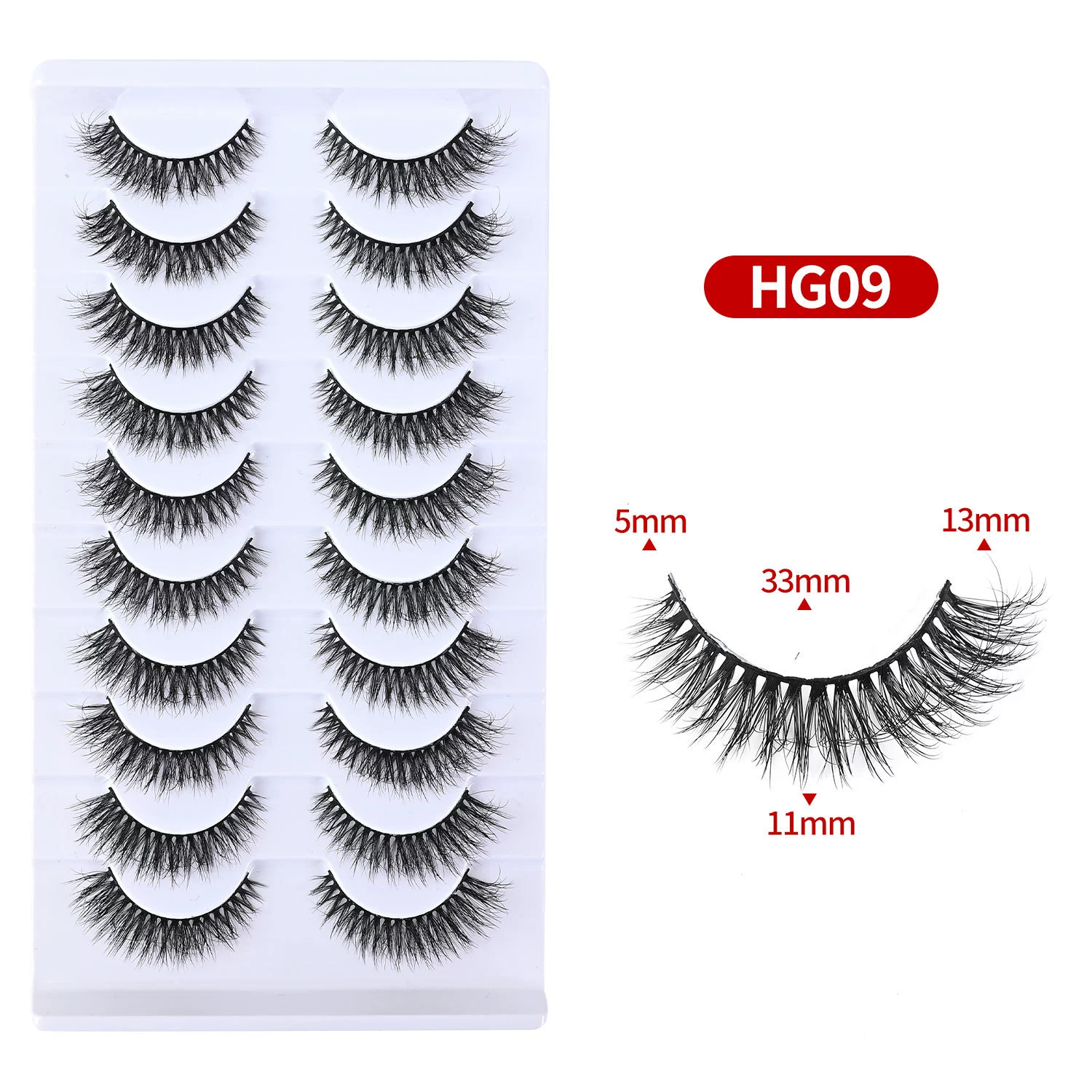 Natural Lashes Wispy Lashes Natural Look False Eyelashes Natural Flared Eyelashes False Eye Lashes Soft Fluffy Lashes  10 Pairs