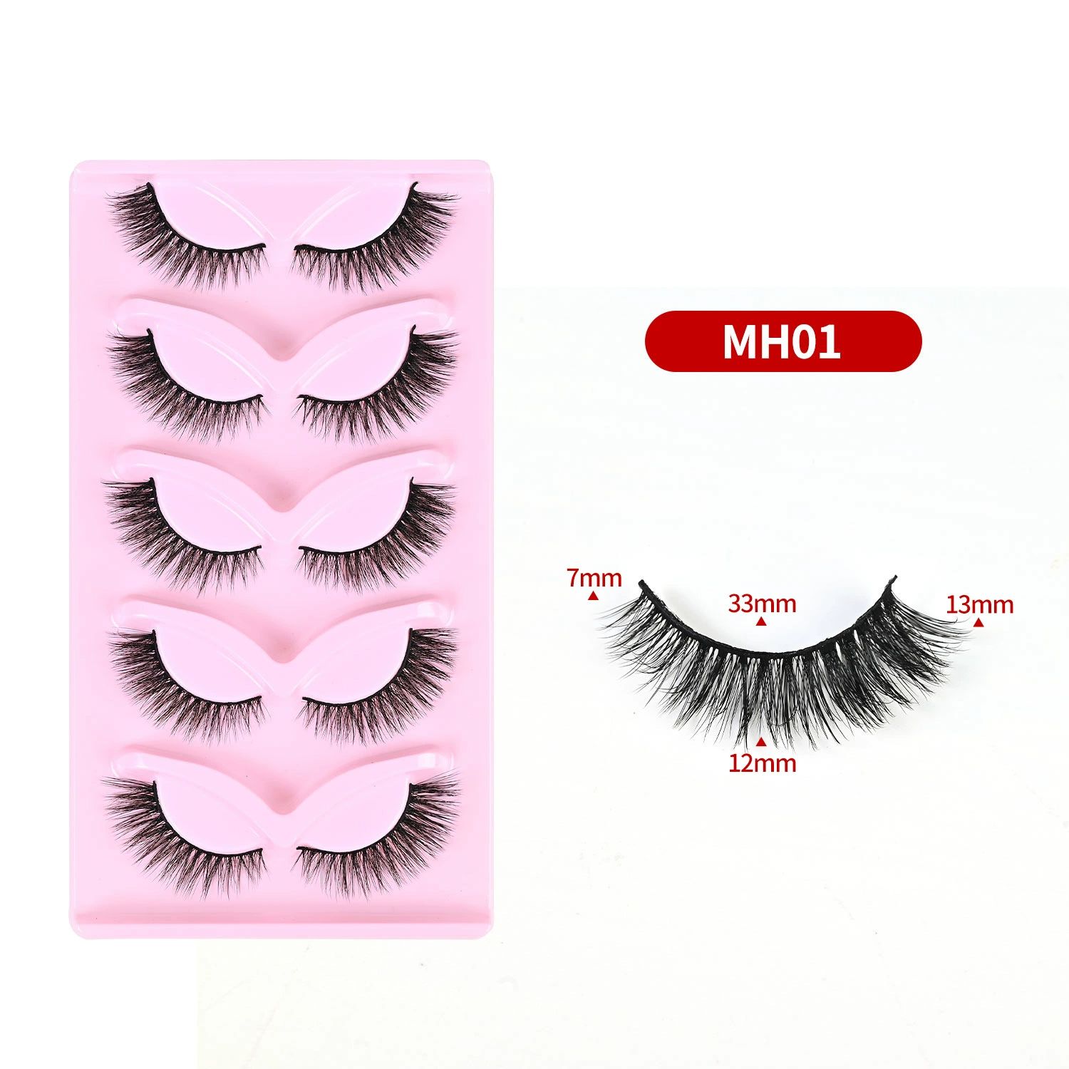Cat Eye Lashes Natural Look Fox False Eyelashes Gorgeous Wispy & Lightweight Faux Mink Lashes for Doll Eye Makeup 5 Pairs Pack (Charming) view 6