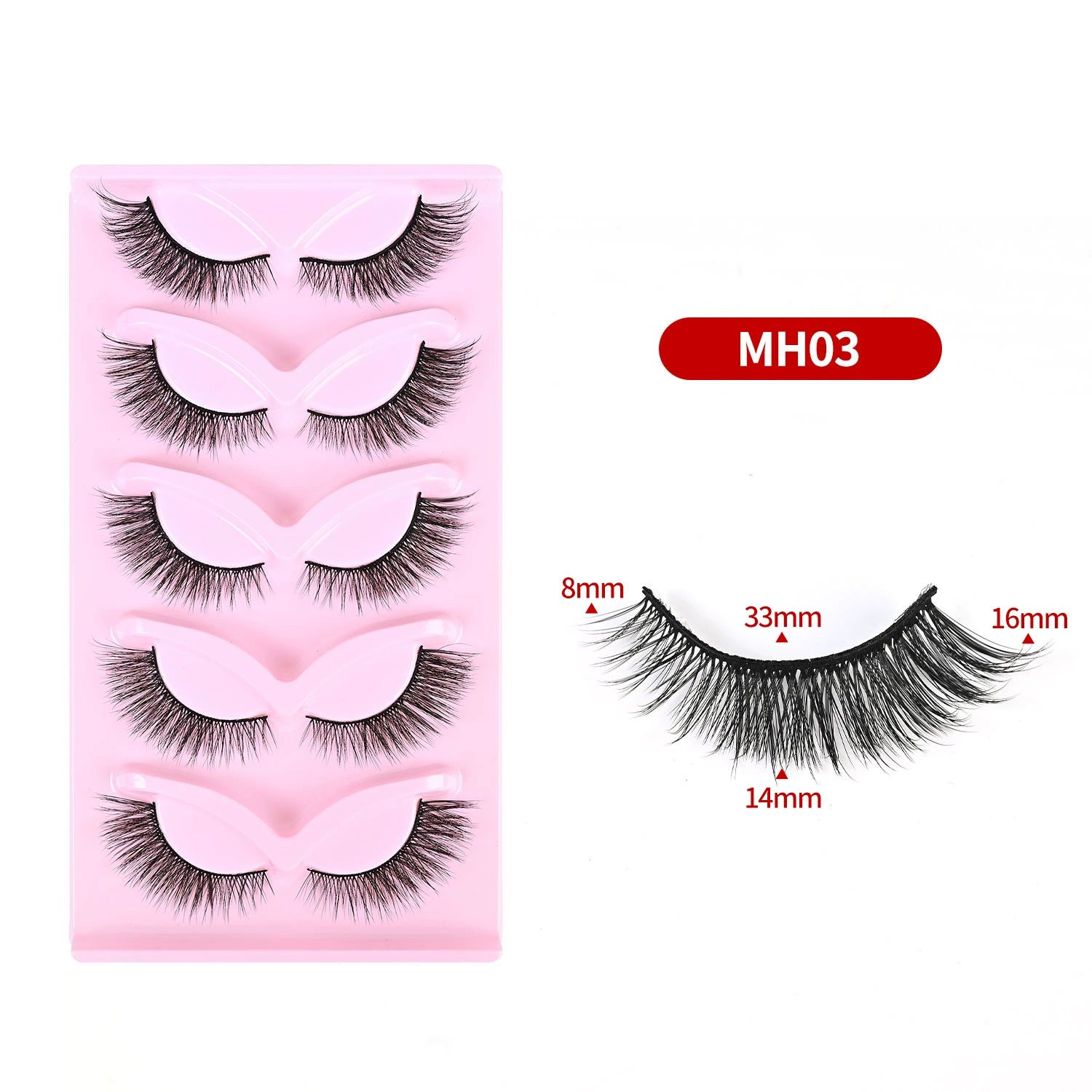 Cat Eye Lashes Natural Look Fox False Eyelashes Gorgeous Wispy & Lightweight Faux Mink Lashes for Doll Eye Makeup 5 Pairs Pack (Charming) view 7
