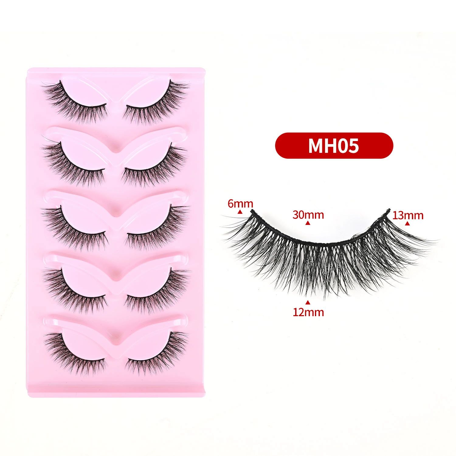 Cat Eye Lashes Natural Look Fox False Eyelashes Gorgeous Wispy & Lightweight Faux Mink Lashes for Doll Eye Makeup 5 Pairs Pack (Charming) view 9