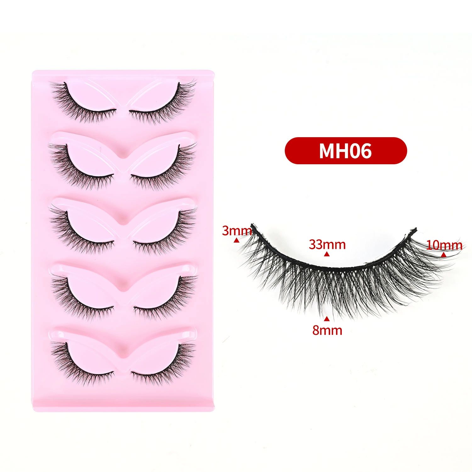 Cat Eye Lashes Natural Look Fox False Eyelashes Gorgeous Wispy & Lightweight Faux Mink Lashes for Doll Eye Makeup 5 Pairs Pack (Charming) view 10