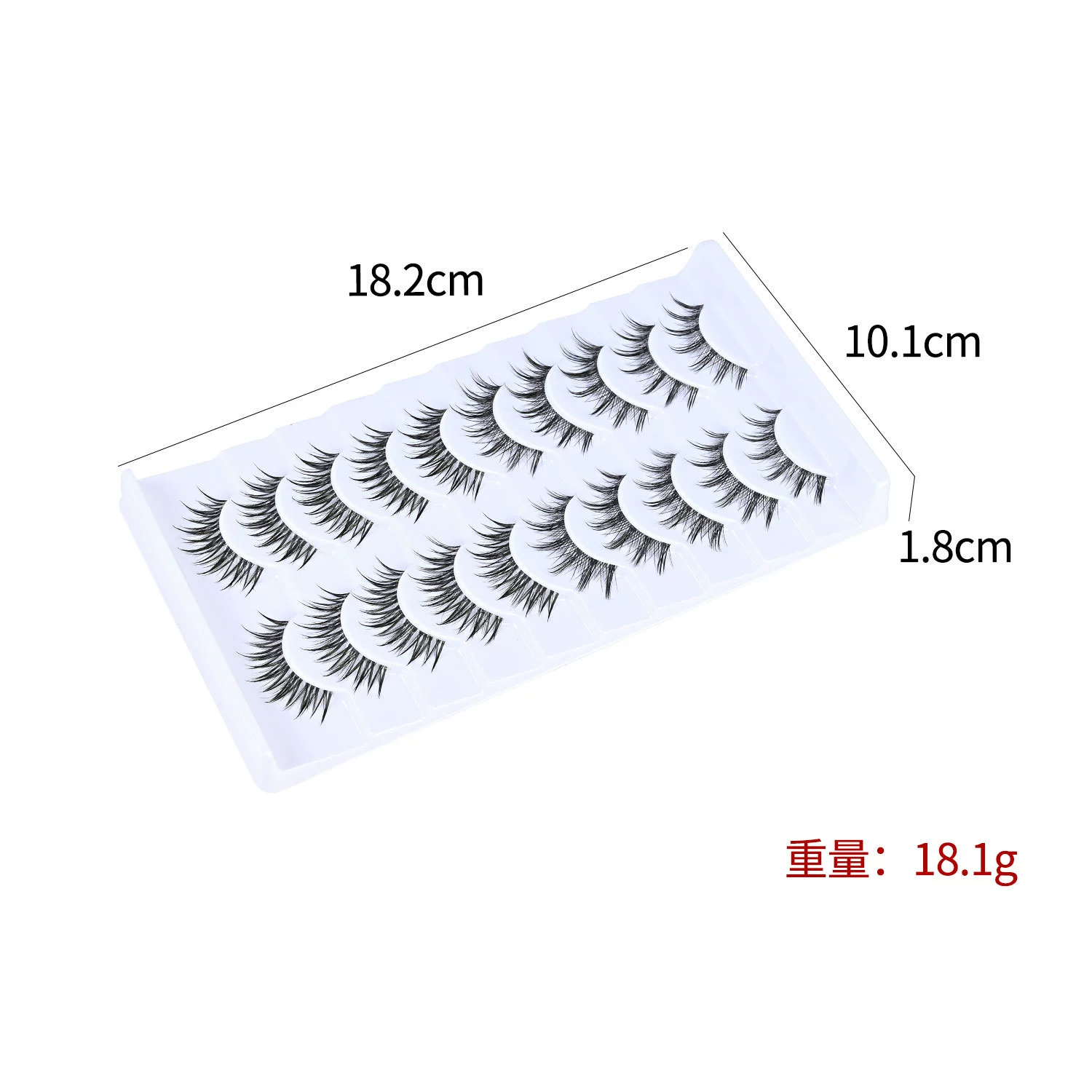Manga Lashes Fluffy Faux Mink Lashes Natural Look 10 Pairs Asian False Eyelashes Pack Look Like Individual Clusters view 3