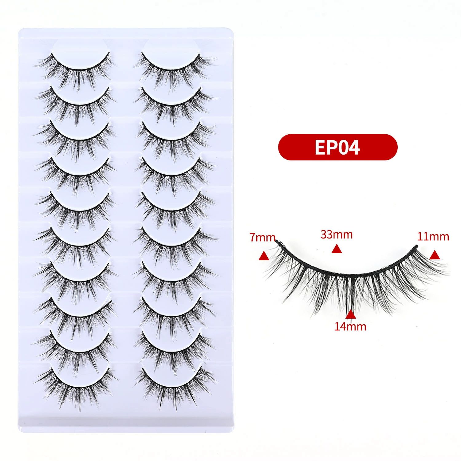 Manga Lashes Fluffy Faux Mink Lashes Natural Look 10 Pairs Asian False Eyelashes Pack Look Like Individual Clusters view 8