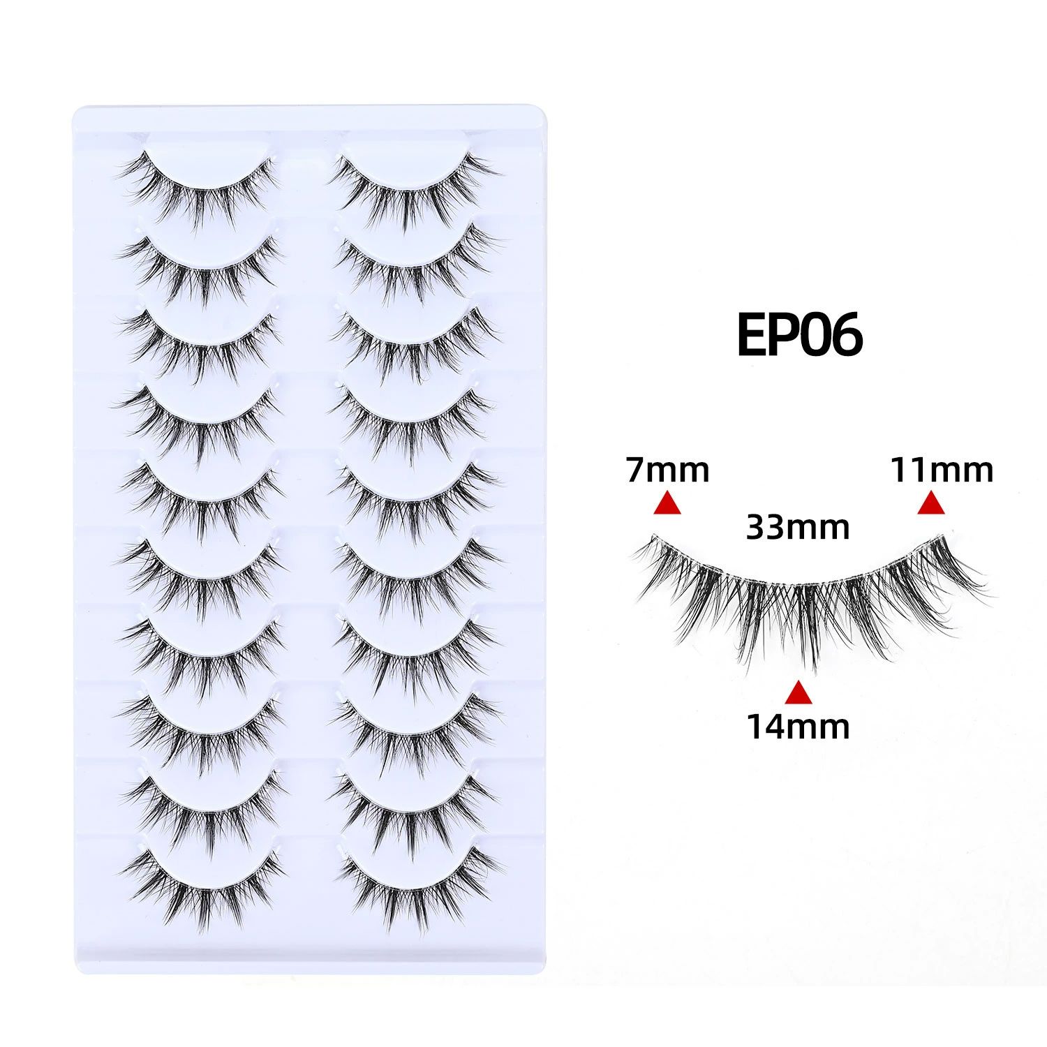 Manga Lashes Fluffy Faux Mink Lashes Natural Look 10 Pairs Asian False Eyelashes Pack Look Like Individual Clusters view 10