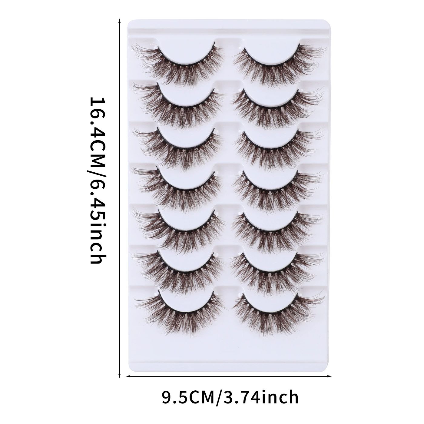 Brown Eyelashes Fairy Lashes Cat Eye Wispy False Eyelashes Strip Lashes Mink Flutter Strip Lashes Brown Fox Eye Long Volume Fake Eyelashes 7 Pairs view 9