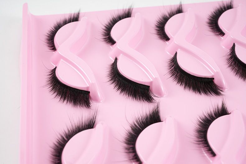 3D False Eyelashes Faux Mink Fake Lashes 10 Pairs Fluffy Flutter Cat Eye & Fox Eye Styles,18mmm DIY Long Wispy Strip Soft Band for Beauty Makeup, Natural Dramatic Look