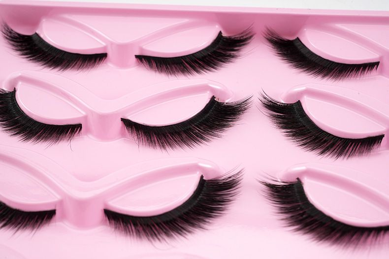3D False Eyelashes Faux Mink Fake Lashes 10 Pairs Fluffy Flutter Cat Eye & Fox Eye Styles,18mmm DIY Long Wispy Strip Soft Band for Beauty Makeup, Natural Dramatic Look