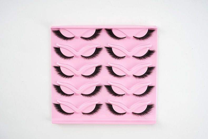 3D False Eyelashes Faux Mink Fake Lashes 10 Pairs Fluffy Flutter Cat Eye & Fox Eye Styles,18mmm DIY Long Wispy Strip Soft Band for Beauty Makeup, Natural Dramatic Look