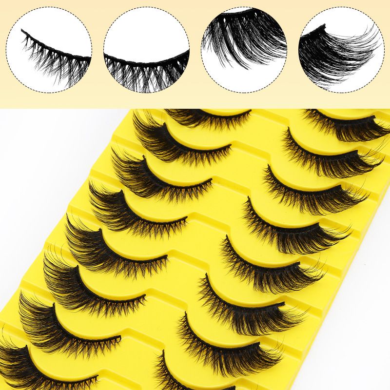 Natural Lashes Cat Eye False Eyelashes Wispy Mink Lashes that Look Like Extensions Fox Eye Lashes 9 Pairs view 10