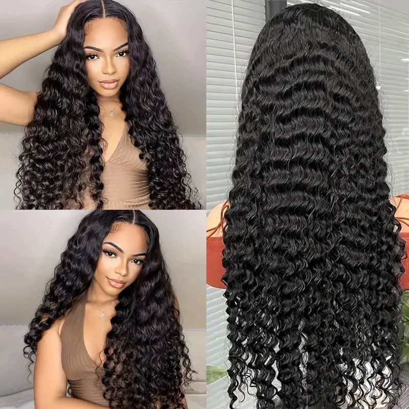 Wigs for Women Long Deep Wave Frontal Wig 12-32 Inch Curly Human Hair Wigs for Black Women Wigs Wet and Wavy 13x4 Water Wave Hd Lace Wig Wigs
