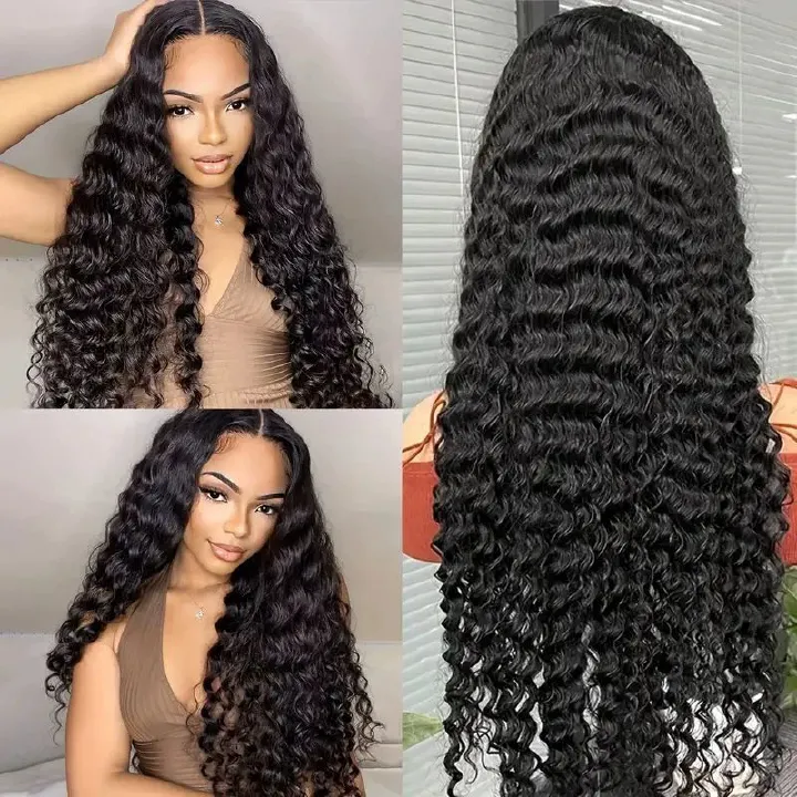 Wigs for Women Long Deep Wave Frontal Wig 12-32 Inch Curly Human Hair Wigs for Black Women Wigs Wet and Wavy 13x4 Water Wave Hd Lace Wig Wigs