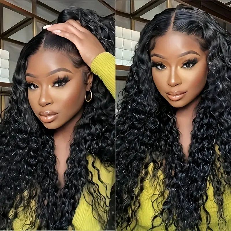 Wigs for Women Long Deep Wave Frontal Wig 12-32 Inch Curly Human Hair Wigs for Black Women Wigs Wet and Wavy 13x4 Water Wave Hd Lace Wig Wigs