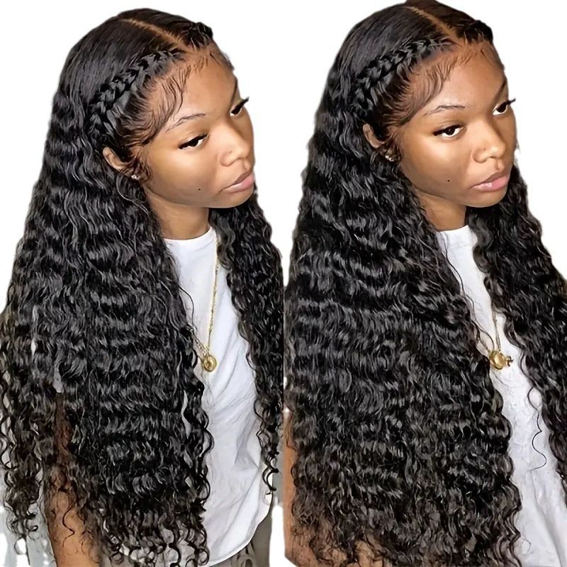 Wigs for Women Long Deep Wave Frontal Wig 12-32 Inch Curly Human Hair Wigs for Black Women Wigs Wet and Wavy 13x4 Water Wave Hd Lace Wig Wigs