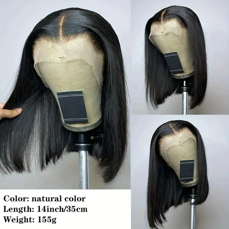 Bob Lace Front Wig Women 12 Inch Short Straight Bob Frontal Wigs  Hd Transparent Lace 200% Density Glueless Bob Wigs for Black Women