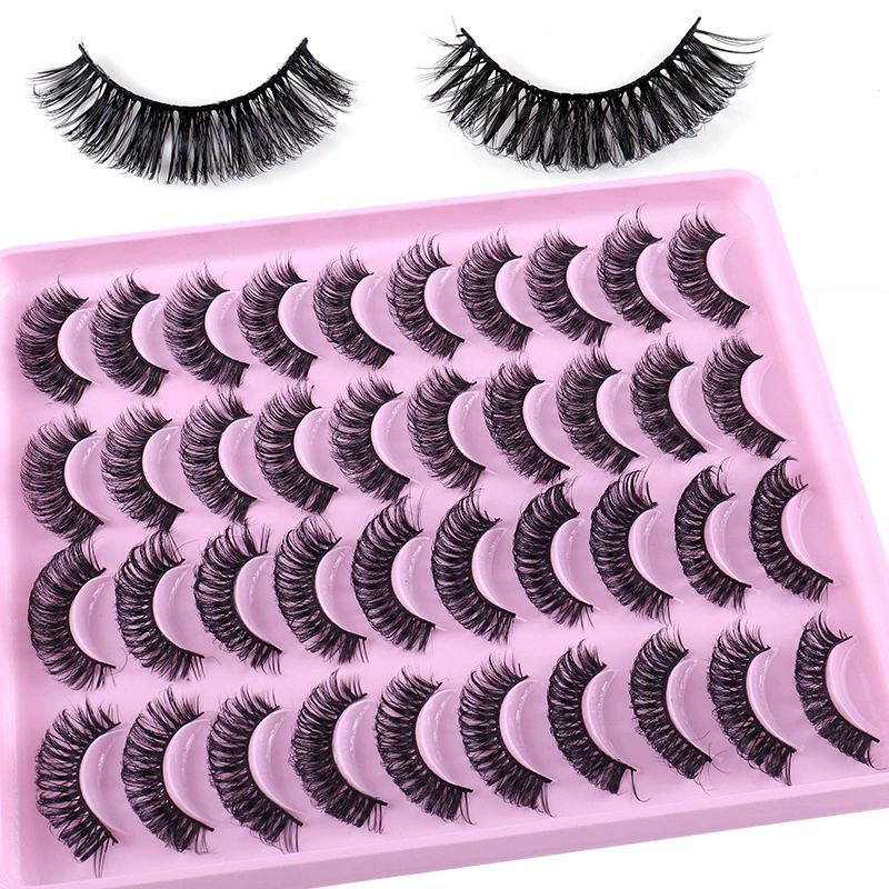 TNFVLONEINS False Eyelashes Natural Mink Lashes Fluffy Wispy Cat Eye Lashes Natural Look 5D Extension Faux Mink Eyelashes Pack 12-18MM Strip Fake Eyelashes 20 Pairs 3 Styles