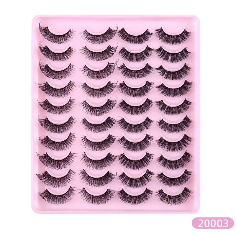 TNFVLONEINS False Eyelashes Natural Mink Lashes Fluffy Wispy Cat Eye Lashes Natural Look 5D Extension Faux Mink Eyelashes Pack 12-18MM Strip Fake Eyelashes 20 Pairs 3 Styles