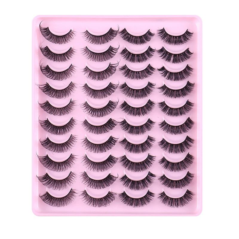 TNFVLONEINS False Eyelashes Natural Mink Lashes Fluffy Wispy Cat Eye Lashes Natural Look 5D Extension Faux Mink Eyelashes Pack 12-18MM Strip Fake Eyelashes 20 Pairs 3 Styles