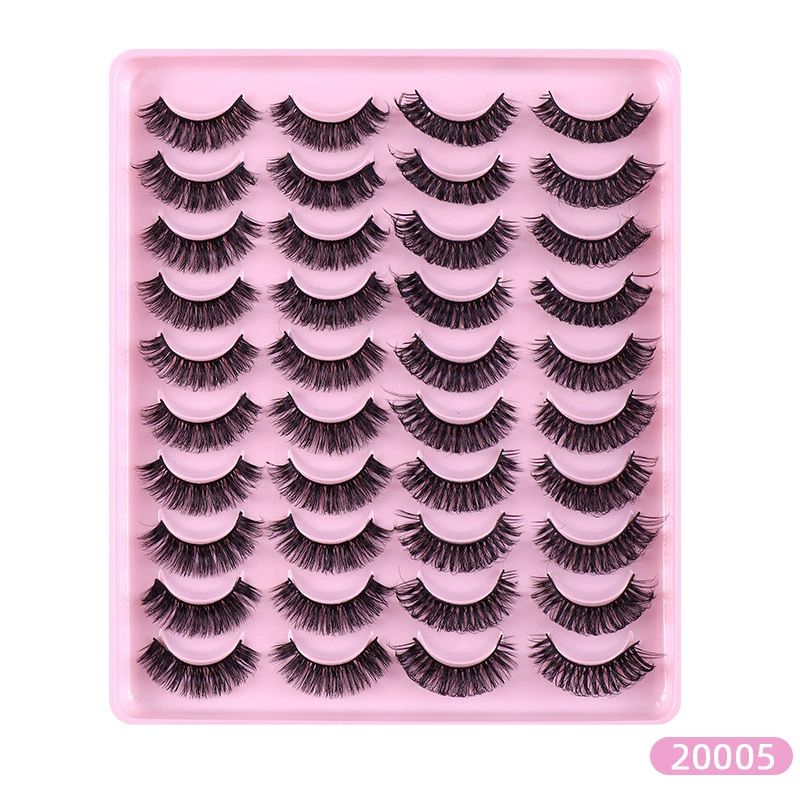 TNFVLONEINS False Eyelashes Natural Mink Lashes Fluffy Wispy Cat Eye Lashes Natural Look 5D Extension Faux Mink Eyelashes Pack 12-18MM Strip Fake Eyelashes 20 Pairs 3 Styles