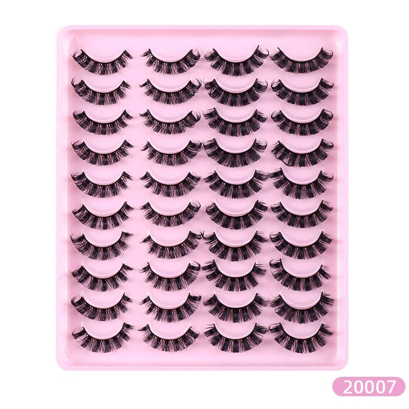TNFVLONEINS False Eyelashes Natural Mink Lashes Fluffy Wispy Cat Eye Lashes Natural Look 5D Extension Faux Mink Eyelashes Pack 12-18MM Strip Fake Eyelashes 20 Pairs 3 Styles