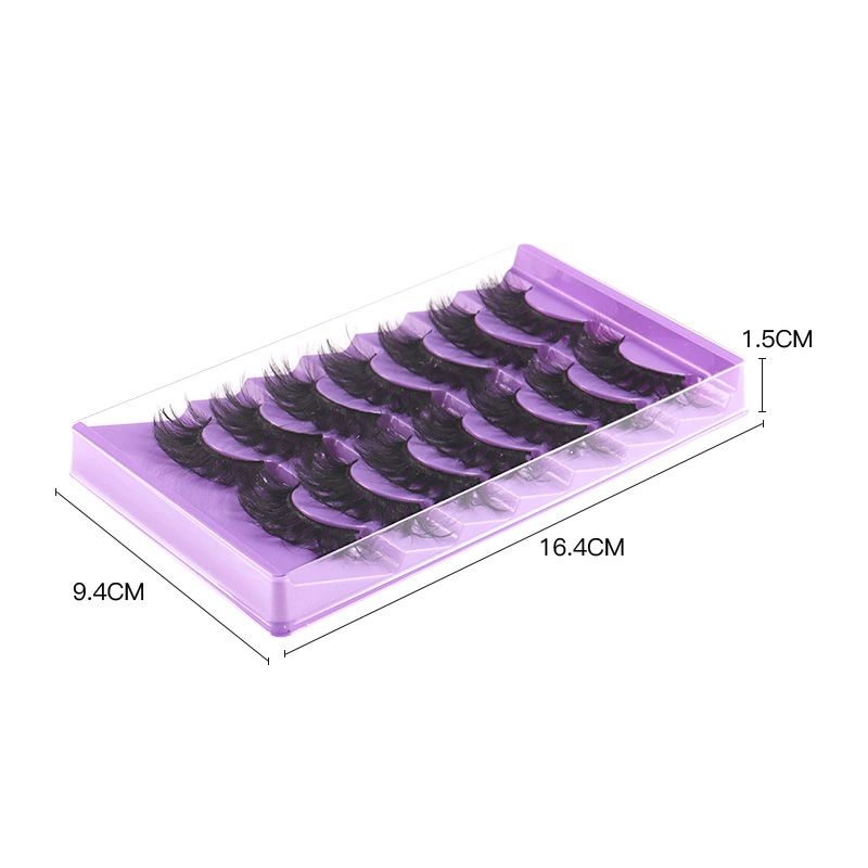 False Eyelashes,18mm Wispy Lashes,Fluffy Cat Eye Lashes,Thick Soft Curly Fake Creates a Darker,Fuller Look Lashes Natural Look,7 Pairs Pack (Thick) view 4