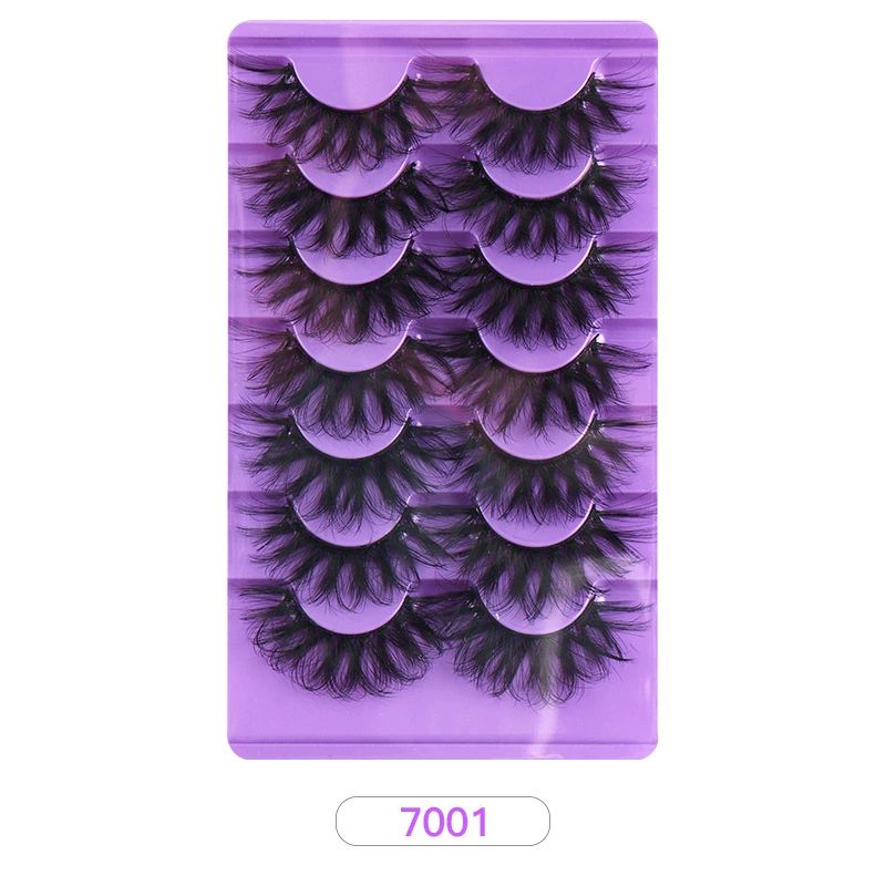 False Eyelashes,18mm Wispy Lashes,Fluffy Cat Eye Lashes,Thick Soft Curly Fake Creates a Darker,Fuller Look Lashes Natural Look,7 Pairs Pack (Thick) view 6