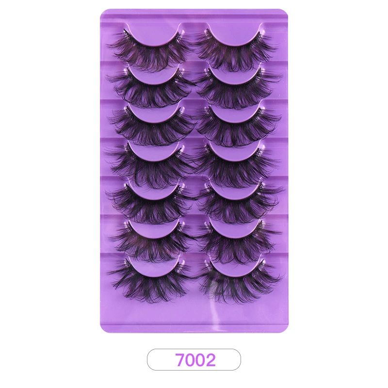 False Eyelashes,18mm Wispy Lashes,Fluffy Cat Eye Lashes,Thick Soft Curly Fake Creates a Darker,Fuller Look Lashes Natural Look,7 Pairs Pack (Thick) view 7