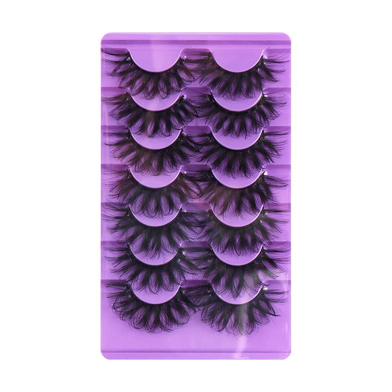 False Eyelashes,18mm Wispy Lashes,Fluffy Cat Eye Lashes,Thick Soft Curly Fake Creates a Darker,Fuller Look Lashes Natural Look,7 Pairs Pack (Thick) view 5