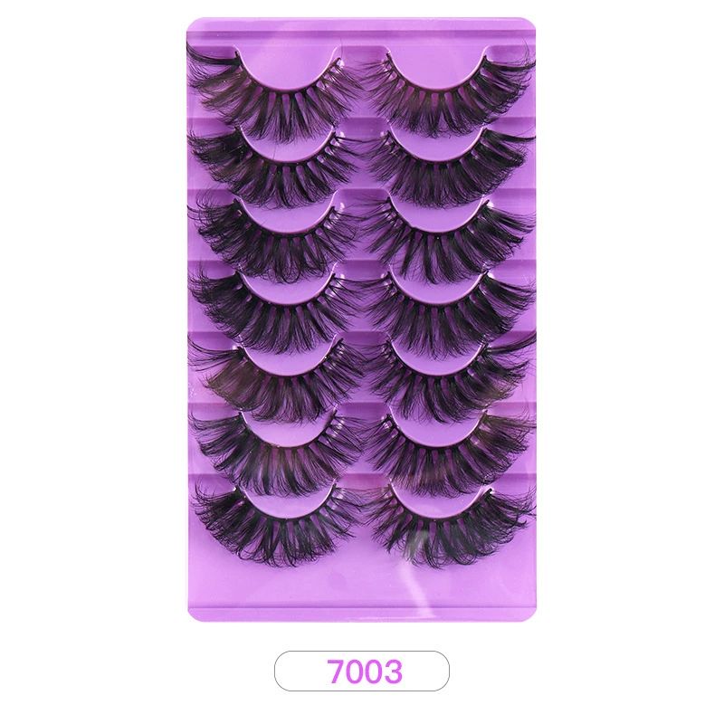 False Eyelashes,18mm Wispy Lashes,Fluffy Cat Eye Lashes,Thick Soft Curly Fake Creates a Darker,Fuller Look Lashes Natural Look,7 Pairs Pack (Thick) view 8