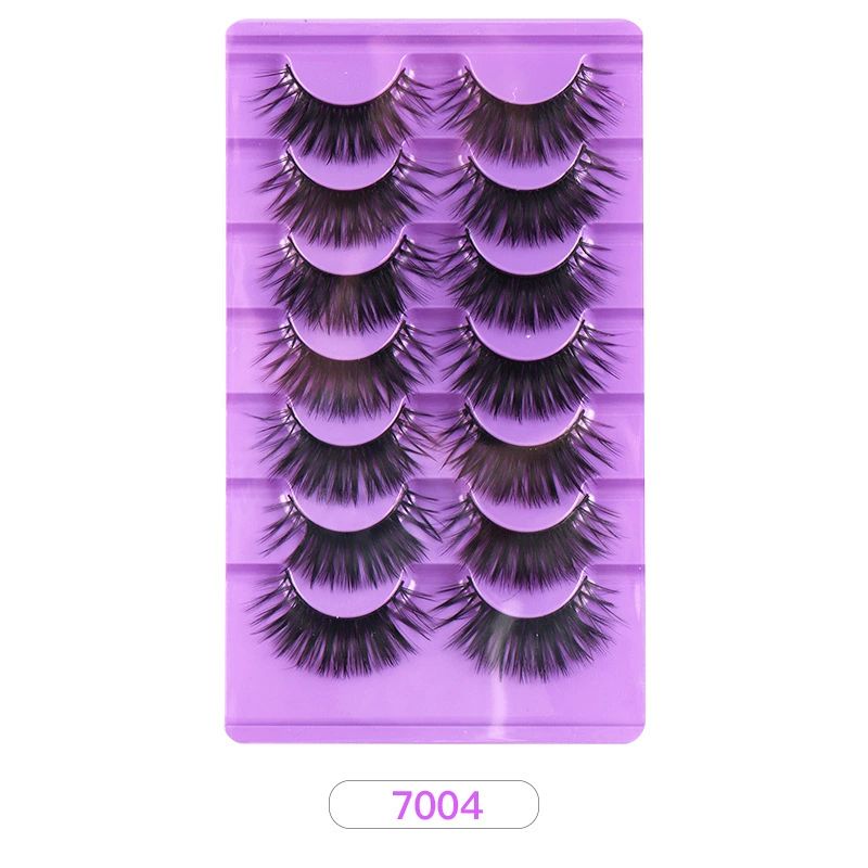 False Eyelashes,18mm Wispy Lashes,Fluffy Cat Eye Lashes,Thick Soft Curly Fake Creates a Darker,Fuller Look Lashes Natural Look,7 Pairs Pack (Thick) view 9