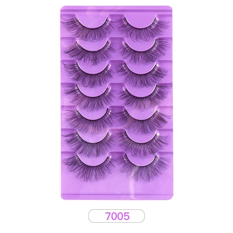 False Eyelashes,18mm Wispy Lashes,Fluffy Cat Eye Lashes,Thick Soft Curly Fake Creates a Darker,Fuller Look Lashes Natural Look,7 Pairs Pack (Thick) view 10