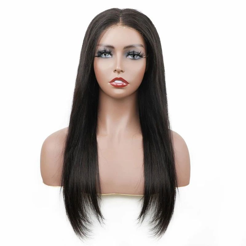 24 Inch Lace Front Wigs Human Hair Straight Wear and Go Glueless Wigs Human Hair Pre Plucked Pre Cut T Part HD Lace Front Wig 180% Density Black Layered Wig